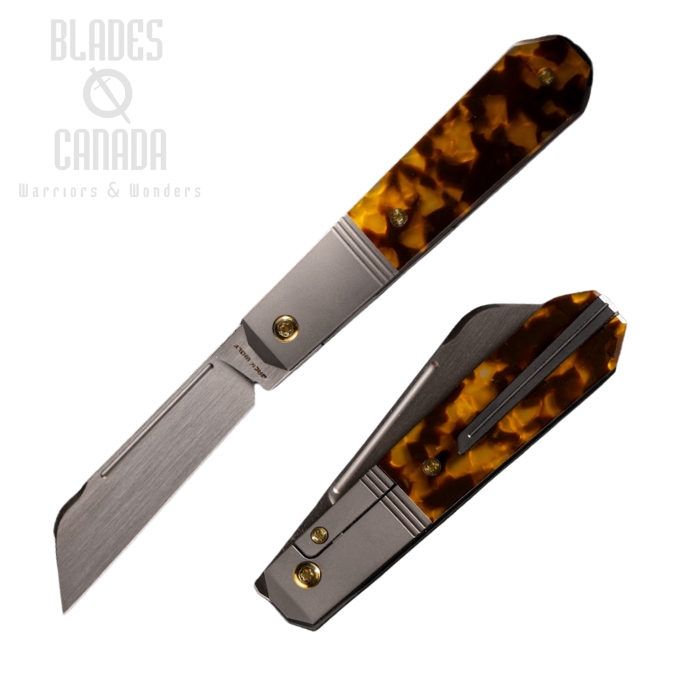 (Coming Soon)Jack Wolf After Hours Jack Folding Knife, S90V Satin, Kirinite Tortoise Shell, AFTER-02-KIR-TOR-SHL